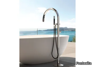 ORIGO C40V.ME - Floor standing stainless steel bathtub tap _ Fontealta