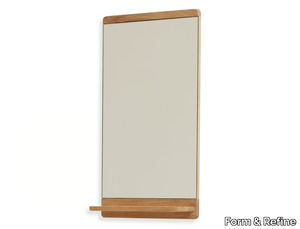 RIM - Rectangular oak mirror with shelf _ Form & Refine