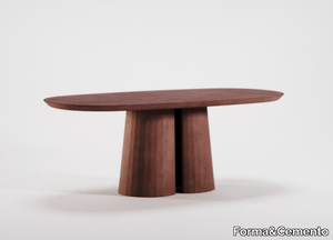 FUSTO OVAL COFFEE TABLE II - Low concrete coffee table _ Forma&Cemento