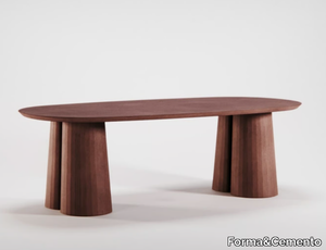 FUSTO OVAL COFFEE TABLE III - Low concrete coffee table _ Forma&Cemento