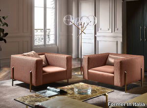 BRERA - Leather armchair with armrests _ Former In Italia