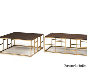 KVADRO - Square wooden coffee table and metal base _ Former In Italia