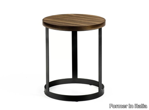 DCV 100 - Round coffee table in walnut and painted metal base _ Former In Italia