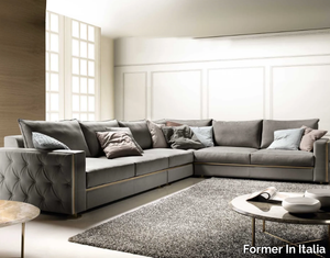 MANFREDI - Corner sectional velvet sofa _ Former In Italia