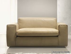 STEVE - Leather small sofa _ Former In Italia