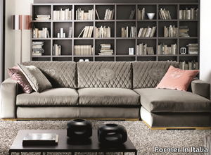 PARIOLI - Sectional velvet sofa with chaise longue _ Former In Italia