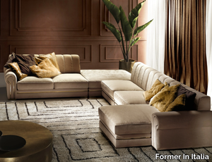 QUINCY EVO - Corner sectional fabric sofa with chaise longue _ Former In Italia