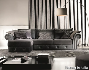 RAMON PLUS - Sectional velvet sofa with chaise longue _ Former In Italia