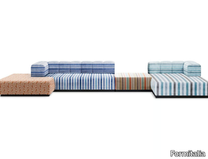 JULY - Sectional fabric garden sofa with chaise longue _ Formitalia