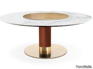 DOMINO - Round marble table with Lazy Susan _ Formitalia