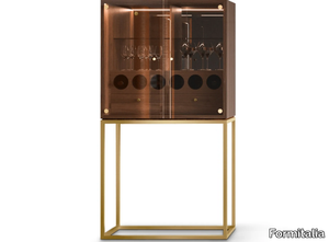 JEFFERY - Wood and glass bar cabinet with integrated lighting _ Formitalia