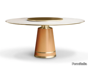 ISIDE - Round marble table with Lazy Susan _ Formitalia