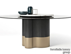 MARYGOLD - Wood and glass table with Lazy Susan _ formitalia luxury group