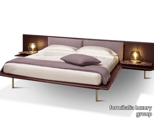 V251/L - Leather double bed with integrated nightstands _ formitalia luxury group