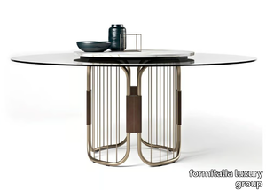 SUNFLOWER - Round glass table with Lazy Susan _ formitalia luxury group