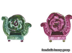 GREEN AND PINK - Upholstered fabric armchair with armrests _ formitalia luxury group