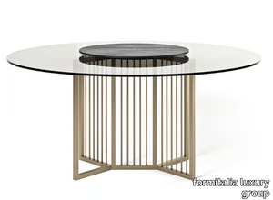 VIRGILIO - Round glass table with Lazy Susan _ formitalia luxury group