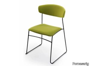 WOLFGANG - Sled base stackable fabric chair with integrated cushion _ Fornasarig