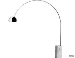 ARCO - Aluminium arc lamp with Carrara marble base _ Flos