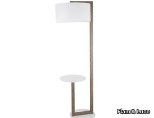 ALMA - Wooden floor lamp with shelf _ Flam & Luce