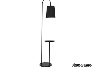 BENTON - Metal floor lamp with shelf _ Flam & Luce