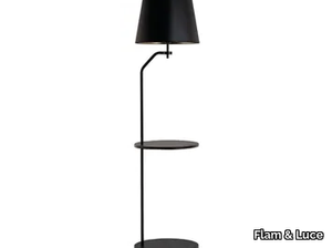 FAUSTINE - Metal floor lamp with shelf _ Flam & Luce