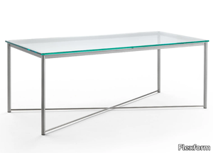 MOKA OUTDOOR - Rectangular Glass and Stainless Steel table _ Flexform