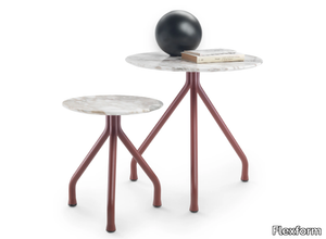 ACADEMY - Aluminium coffee table with marble top _ Flexform