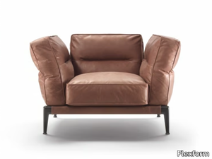 ADDA - Leather armchair with armrests _ Flexform