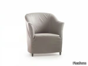 DORALICE - Leather armchair with armrests _ Flexform