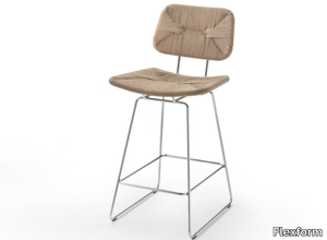 ECHOES - High straw stool with back _ Flexform