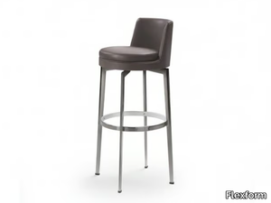 FEEL GOOD - High upholstered leather stool _ Flexform