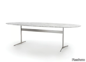 FLY - Oval marble dining table _ Flexform