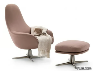 SVEVA SOFT - Swivel fabric armchair with armrests _ Flexform