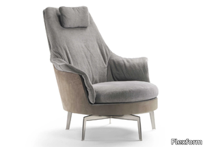 GUSCIOALTO LIGHT - Swivel fabric armchair high-back _ Flexform