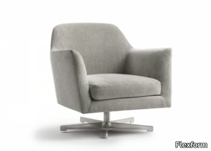 LUCE - Swivel fabric armchair with armrests _ Flexform