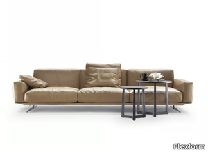 SOFT DREAM - SOFT DREAM LARGE - 3 seater leather sofa with removable cover _ Flexform