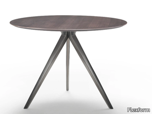 ZEFIRO - Round wooden table with 3-star base _ Flexform