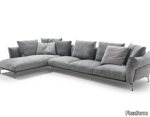 AMBROEUS - Sectional fabric sofa with chaise longue _ Flexform