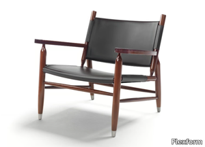 TESSA S.H. - Tanned leather armchair with armrests _ Flexform