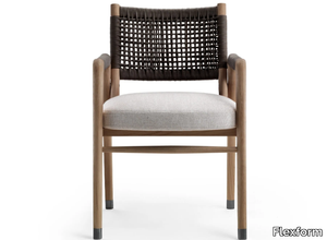 ORTIGIA - Solid wood chair with armrests _ Flexform