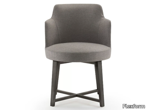 HERA - Upholstered fabric chair with armrests with removable cover _ Flexform