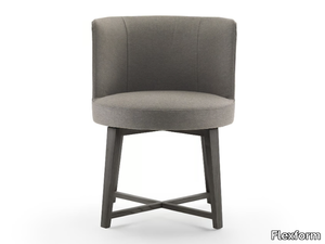 HERA - Upholstered fabric chair with armrests with removable cover _ Flexform