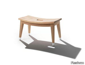 LOTUS - Low iroko stool _ Flexform