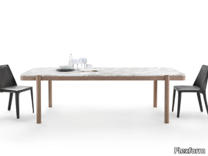 GUSTAV - Rectangular marble table _ Flexform