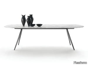 ZEFIRO - Oval marble dining table _ Flexform