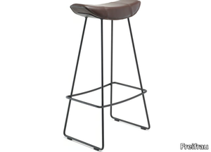 KYA BARSTOOL WIRE FRAME - Leather barstool with footrest _ Freifrau