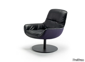 LEYA LOUNGE CHAIR - Leather armchair with armrests _ Freifrau