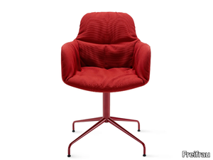 LEYA ARMCHAIR HIGH - Fabric easy chair with 4-spoke base with armrests _ Freifrau