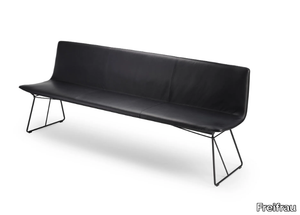 AMELIE BENCH - Leather bench with back _ Freifrau